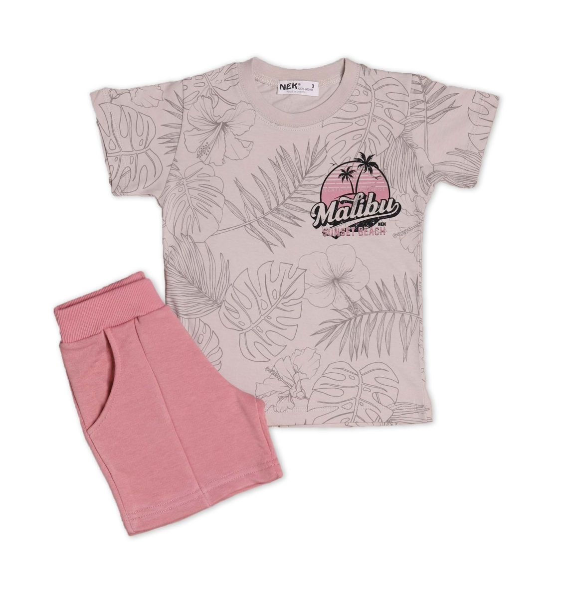 Παιδικό σετ σορτς "malibu" ροζ